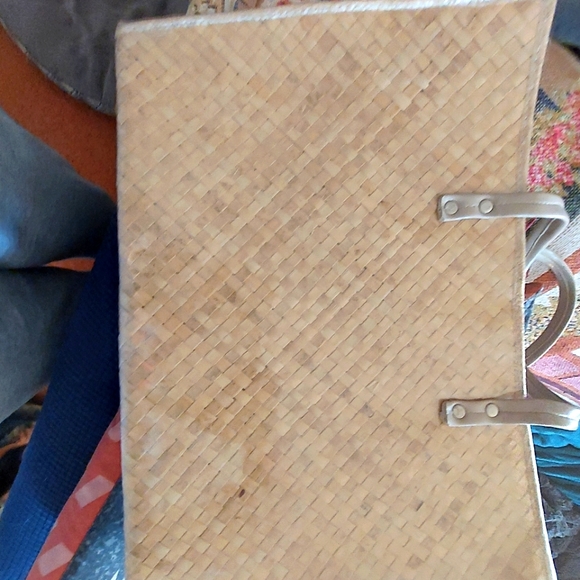 Vintage 70s/80s Large Straw Raffetta Floral Handbag/Tote - Picture 5 of 6